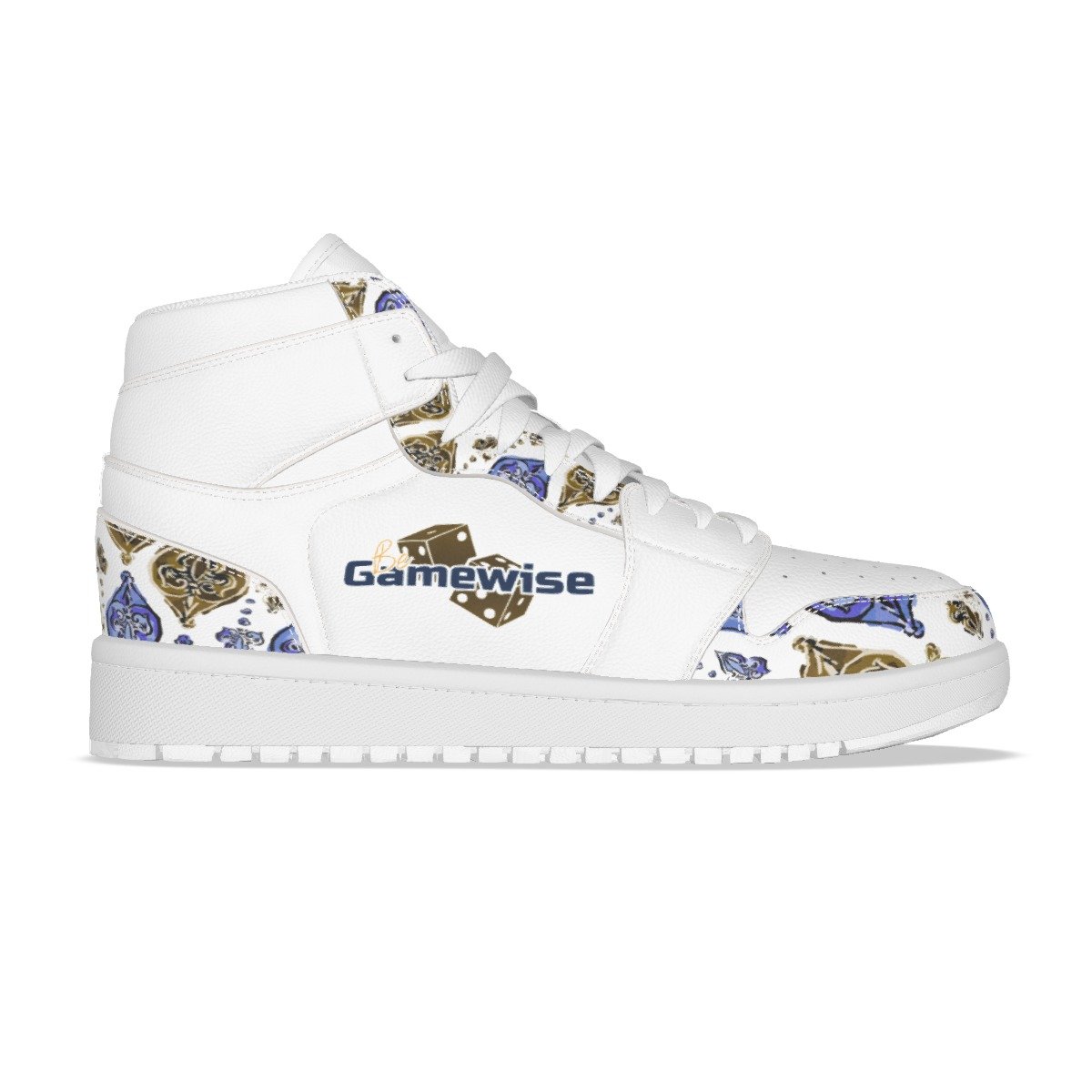 Be Gamewise Mids | Wht Trainers | Blue Logo