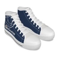 Kid's Canvas | Blu/Wht Trainers | Duel Logos - Image 3