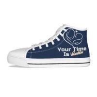 Kid's Canvas | Blu/Wht Trainers | Duel Logos - Image 5