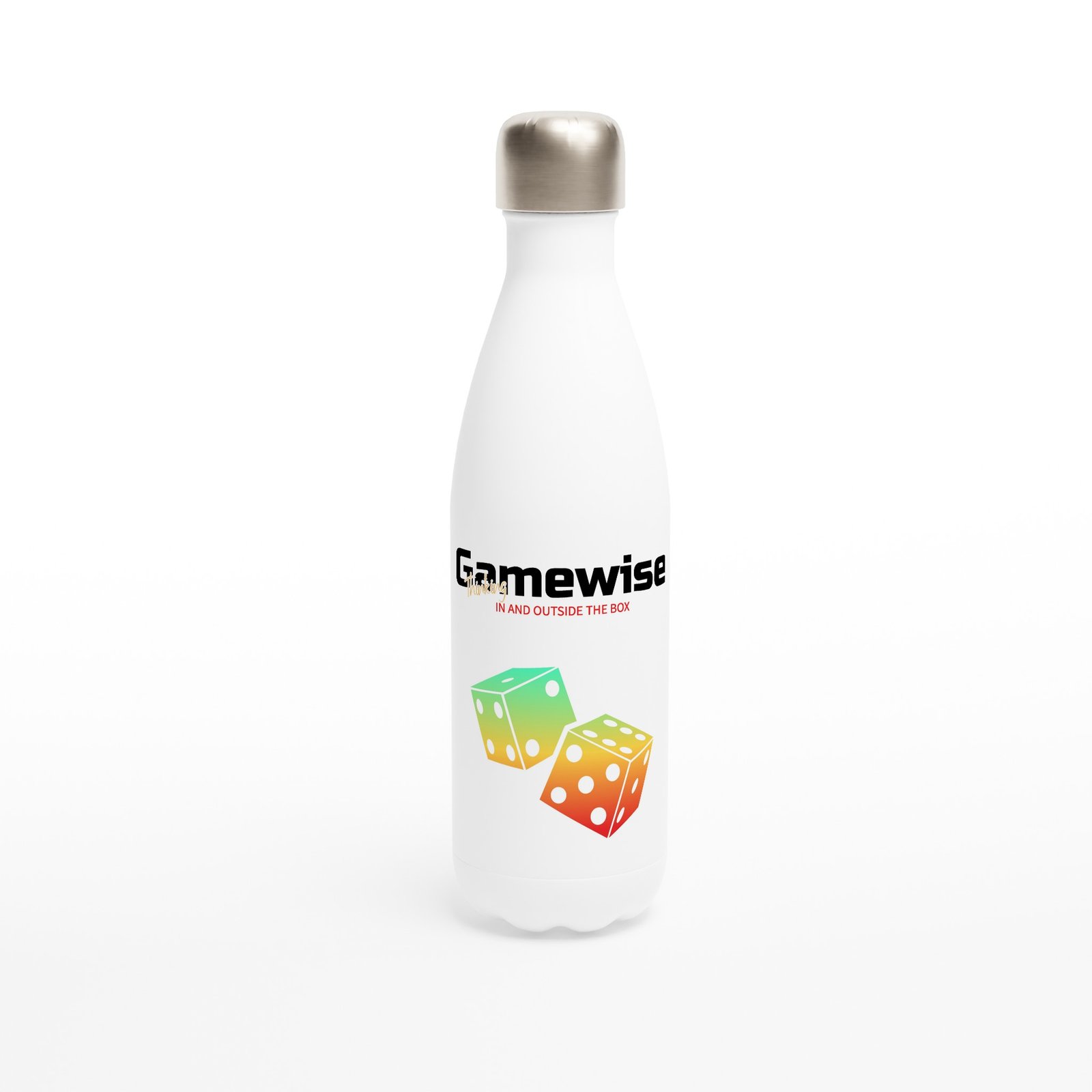 Gamewise White 17oz Stainless Steel Water Bottle