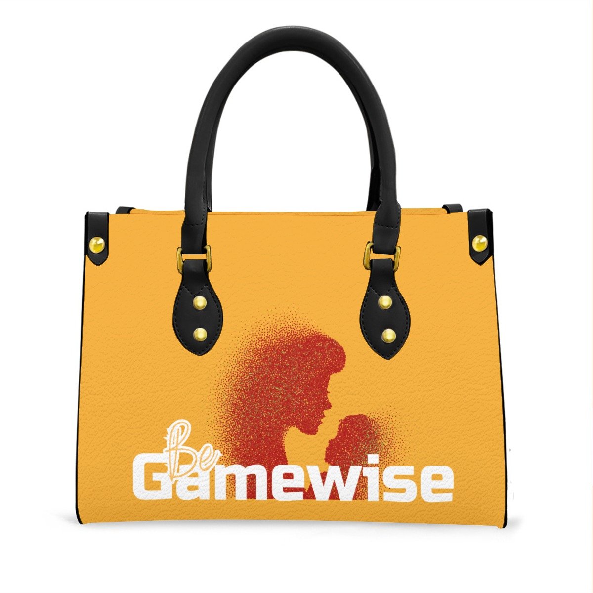 Be Gamewise Women's Tote Bag | Org/Wht | Blk Handle